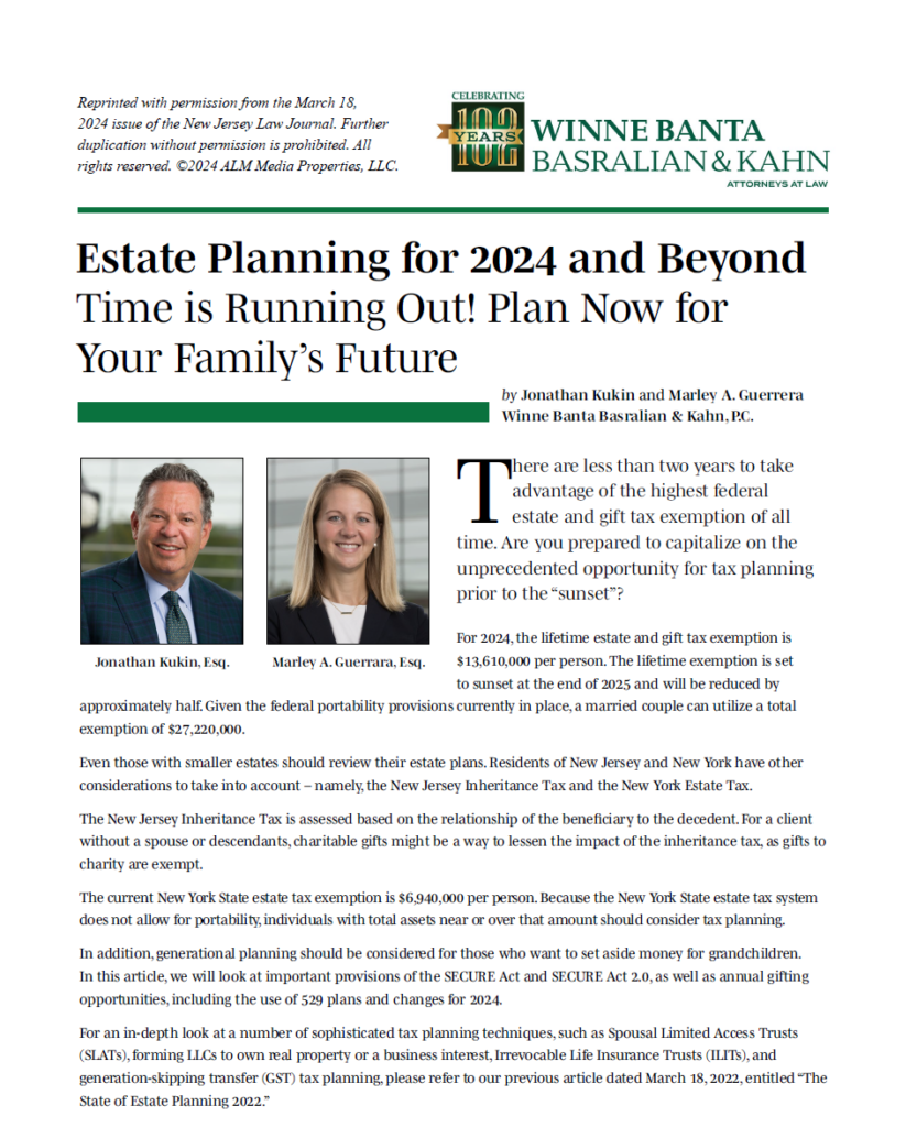 estate planning for 2024 and beyond